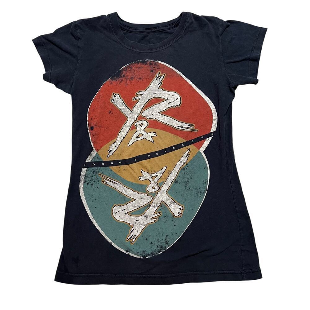Young and Reckless Women’s Large Logo Print Graphic T-Shirt Tee - size S